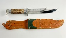 Usado, Faca de caça vintage Edge Mark marca 469 Solingen Bowie com bainha de couro comprar usado  Enviando para Brazil