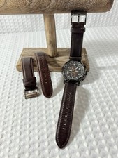 Relógio cronógrafo masculino Fossil Nate data modelo FS5113 pulseira de couro marrom X2 comprar usado  Enviando para Brazil
