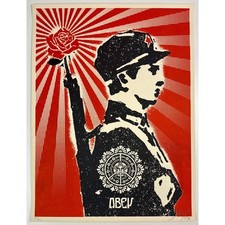 SHEPARD FAIREY (POSŁUSZNY GIGANT) - 2006 - RÓŻANY ŻOŁNIERZ, używany na sprzedaż  Wysyłka do Poland