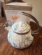 Usado, Chaleira Crofton 2,3 qt assobio primavera floral aço esmaltado em excelente estado usado comprar usado  Enviando para Brazil