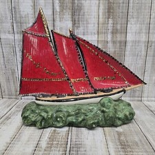 Veleiro de cerâmica vintage 1981 feito à mão na água Fells Point Baltimore Maryland comprar usado  Enviando para Brazil
