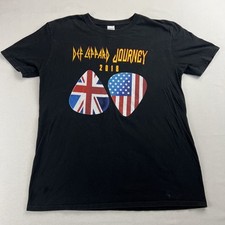 Camiseta Journey Def Leppard 2018 turnê concerto adulto L preta palhetas de guitarra bandeiras comprar usado  Enviando para Brazil