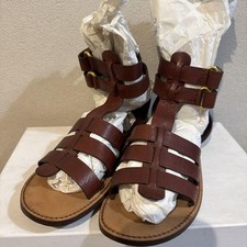 Sandália Bota de Couro D&G Dolce & Gabbana Marrom Liso Tamanho 38 comprar usado  Enviando para Brazil