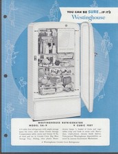 Folha de venda Westinghouse Refrigerator Modelo SA-9 década de 1950 comprar usado  Enviando para Brazil