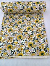 Usado, Precioso Floral Handmade Kantha Colcha Diseño Único Cama Acolchada comprar usado  Enviando para Brazil