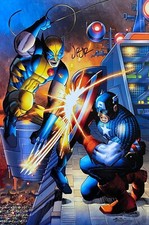JOHN ROMITA JR new WOLVERINE & CAP art print SIGNED 12x18 cover EXCLUSIVE! comprar usado  Enviando para Brazil