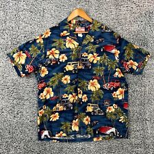 Camisa havaiana vintage RJC masculina XXL azul floral Hot Rods carros estilo anos 50 retrô 2XL comprar usado  Enviando para Brazil