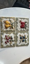 Conjunto de 4 placas de azulejos de frutas Joy Alldredge penduradas na parede para cozinha 3-D 5,5”Lx5,5”W comprar usado  Enviando para Brazil