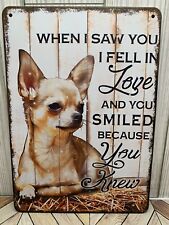 Placa de metal pequena When I Saw You I Fell In Love 6”x8” você sorriu porque sabia, usado comprar usado  Enviando para Brazil