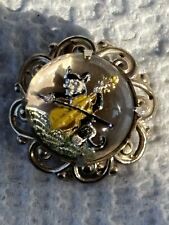 Broche burbuja interior vintage pintado a mano gato negro jugando violín segunda mano  Embacar hacia Mexico