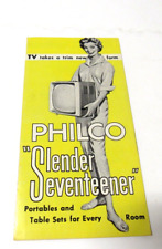 Folheto de vendas de TV portátil Philco Slender Seventeener c 1957/58 comprar usado  Enviando para Brazil