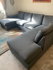 Shaped sofa grey for sale  MILTON KEYNES