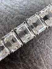 Tênis masculino 40 quilates esmeralda criado em laboratório diamante pulseira 8" folheada a ouro branco 14K, usado comprar usado  Enviando para Brazil
