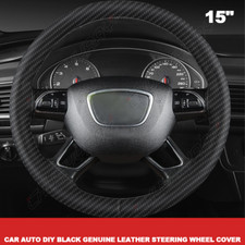 Usado, Capa de volante automática de carro preta 15" diâmetro couro genuíno para Ford nova X1 comprar usado  Enviando para Brazil