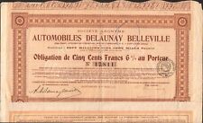 Obligation automobiles delauna d'occasion  Paris-
