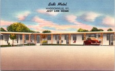 Cartão postal publicitário de linho Sid's Motel, MADISONVILLE, Kentucky comprar usado  Enviando para Brazil