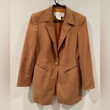 Blazer Vintage Escada por Margaretha Ley Laranja Lã Mohair Mescla Botão Tamanho 40 comprar usado  Enviando para Brazil