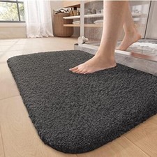 Tapete peludo grosso 16 "x24", tapete de banheiro antiderrapante, cinza escuro 1 peça comprar usado  Enviando para Brazil