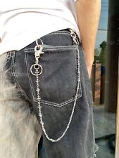 Calça jeans corrente carteira corrente cromada corações cruz harley davidson, usado comprar usado  Enviando para Brazil