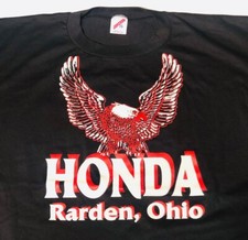 Vintage 1980 Honda Motorcycles Rarden, Ohio Concessionária Logotipo Águia Etiqueta Jerzees comprar usado  Enviando para Brazil