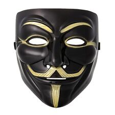 Noir Guy Fawkes Anonymous Masque Visage Hacker Déguisement Halloween Horreur comprar usado  Enviando para Brazil