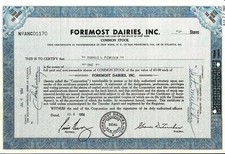 Stock certificate foremost for sale  Brooklyn