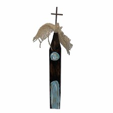 Arte popular feita à mão tampo de mesa rústico madeira igreja capela decoração fazenda, usado comprar usado  Enviando para Brazil