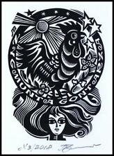 Leonenko Vasyl 2018 Exlibris X3 Bookplate Rooster Cock Hahn Kogut Woman 1331 na sprzedaż  PL