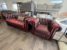 Chesterfield suite oxblood for sale  STANLEY