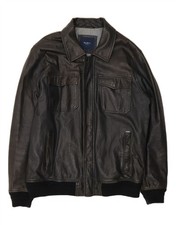 Jaqueta de Couro Masculina PEPE JEANS Londres Reino Unido 40 Grande Couro Preto DR80 comprar usado  Enviando para Brazil