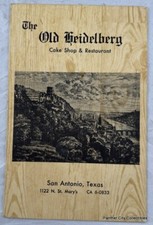 Usado, Menu vintage da década de 1950 The Old Heidelberg loja de bolos e restaurante San Antonio Texas comprar usado  Enviando para Brazil