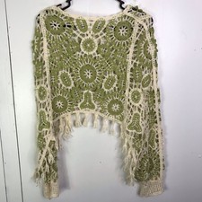 Suéter feminino pequeno oversized crochê pulôver poncho vovó Cottagecore comprar usado  Enviando para Brazil