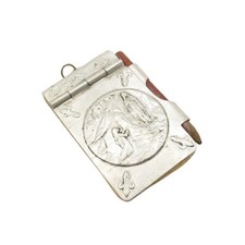 Mini Caderno Antigo Chatelaine Raro Banhado a Prata Nossa Senhora de Lourdes Religiou, usado comprar usado Mini Caderno Antigo Chatelaine Raro Banhado a Prata Nossa Senhora de Lourdes Religiou, usado comprar usado  Enviando para Brazil