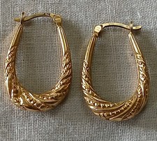 9ct gold creole earrings for sale  HAVANT