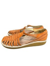 Sandália pescador 8M Earth Spirit Leilani couro camurça laranja biqueira fechada tiras comprar usado  Enviando para Brazil