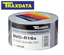 Usado, Lote de discos DVD em branco Traxdata DVD-R 16x para impressão 4,7 GB 120 minutos Ritek comprar usado  Enviando para Brazil