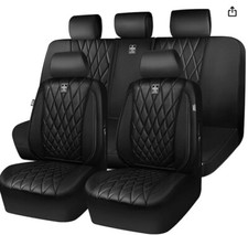 Juego completo de fundas de asiento de cuero sintético de lujo para tuberías de 5 asientos CAR PASS, antideslizantes Wate segunda mano  Embacar hacia Mexico