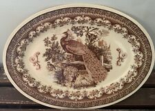 Prato de pavão marrom transferware 16 pol. comprar usado  Enviando para Brazil