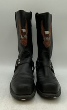 Botas de motocicleta Harley-Davidson masculinas de couro preto biqueira quadrada americana tamanho 11 comprar usado  Enviando para Brazil