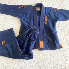 Blusa e calça Sanabul Jiu Jitsu Gi Kids K0 laranja marinho BJJ luta artes marciais, usado comprar usado  Enviando para Brazil