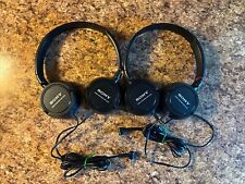 (2) Fones de ouvido supra-auriculares estéreo Sony MDR-ZX100 com fio preto testado comprar usado  Enviando para Brazil