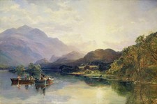 Usado, Pintura a óleo por atacado deslumbrante paisagem do lago com pescadores pescando em barcos 36" comprar usado  Enviando para Brazil