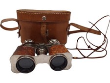 Vintage binoculars leather for sale  UK