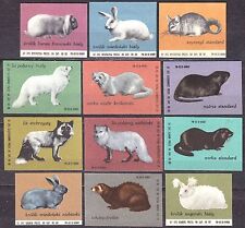 POLAND 1967 Matchbox Label Z#807/18 set, Fur animals. na sprzedaż  PL