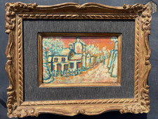 Tableau signé huile panneau paysage fauve Paris fauvisme Lapin Agile Montmartre comprar usado  Enviando para Brazil