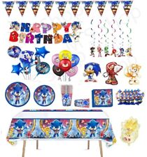 Suprimentos para festa sônica pratos copos tema balões banner decoração de aniversário infantil comprar usado  Enviando para Brazil