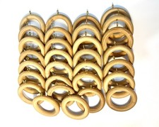 Conjunto de 30 anéis de cortina de madeira natural ~ gancho de olho dourado 2,5” manchável, usado comprar usado  Enviando para Brazil