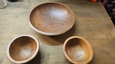 Conjunto de 3 tigelas de salada profunda de madeira de teca MCM conjunto de cozinha vintage comprar usado  Enviando para Brazil