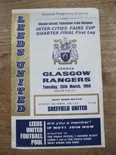 Raro programa de TV circuito fechado LEEDS UNITED v GLASGOW RANGERS CCTV 26-03-1968 comprar usado  Enviando para Brazil