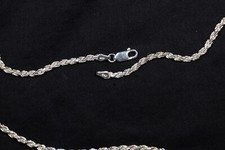 Usado, Corrente de corda italiana feita à mão prata esterlina 925 | 3mm | 20" | - Exatamente mostrado! comprar usado  Enviando para Brazil